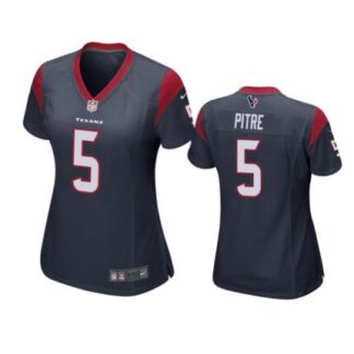 Womenâs Houston Texans #5 Jalen Pitre Navy Game Jersey
