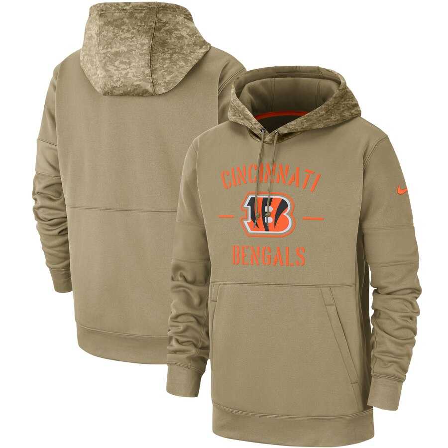 Cincinnati Bengals 2019 Salute To Service Sideline Therma Pullover Hoodie