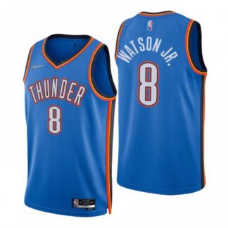 Nike Oklahoma City Thunder #8 Paul Watson Jr. Blue Men’s 2021-22 NBA 75th Anniversary Diamond Swingman Jersey – Ico...