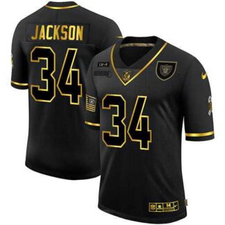 Nike Raiders 34 Bo Jackson Black Gold 2020 Salute To Service Limited Jersey Dyin
