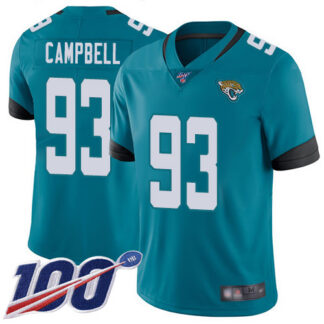 Nike Jacksonville Jaguars #93 Calais Campbell Teal Green Alternate Men’s Stitched NFL 100th Season Vapor Limited Je...
