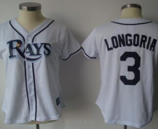 Tampa Bay Rays #3 Longoria White Womens Jersey