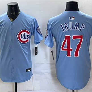 Men's Chicago Cubs #47 Trump Blue 2026 2nd Alternate Limited Stitched Baseball Jersey
