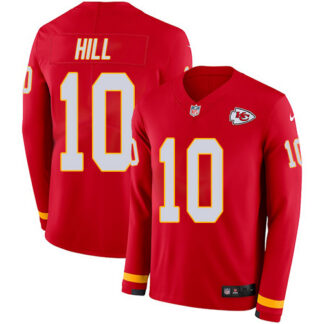 Nike Kansas City Chiefs #10 Tyreek Hill Red Team Color Men’s Stitched NFL Limited Therma Long Sleeve Jersey