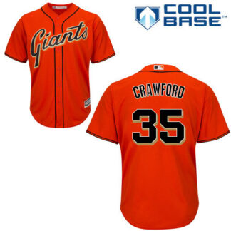 ultra‑ Giants #35 Brandon Crawford Orange Alternate Cool Base Stitched Youth Baseball Jersey ‑uniform