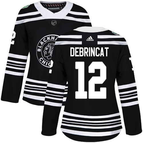 Adidas Chicago Blackhawks #12 Alex DeBrincat Black Authentic 2019 Winter Classic Women’s Stitched NHL Jersey