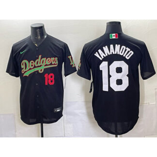Youth Los Angeles Dodgers #18 Yoshinobu Yamamoto Black Mexico Jersey L7X0