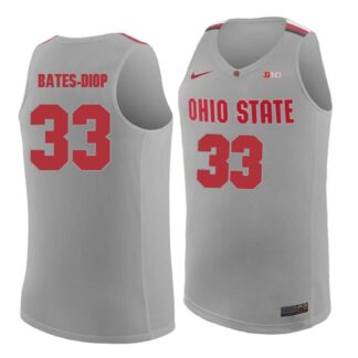 Ohio State Buckeyes #33 Keita Bates Diop Gray College Basketball Jersey Dzhi