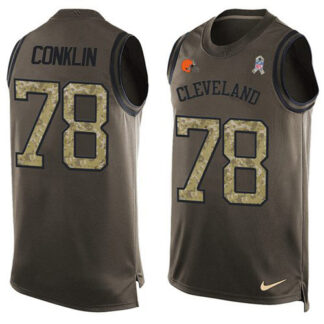 Nike Cleveland Browns #78 Jack Conklin Green Men’s Stitched NFL Limited Salute To Service Tank Top Jersey