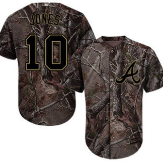 Atlanta Braves #10 Chipper Jones Camo Realtree Collection Cool Base Stitched MLB Jersey