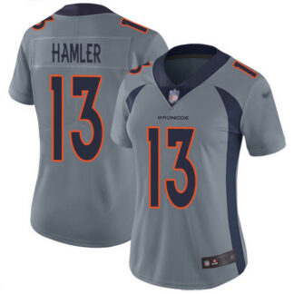 Nike Denver Broncos #13 KJ Hamler Gray Women’s Stitched NFL Limited Inverted Legend Jersey