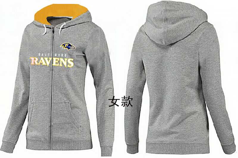 Womens Baltimore Ravens Team Logo 2015 Full Zip Hoodie-17