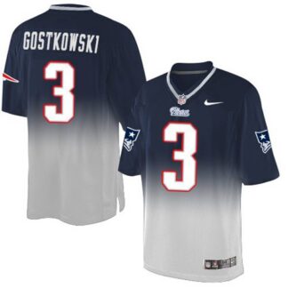 Nike New England Patriots #3 Stephen Gostkowski Navy Blue/Grey Men’s Stitched NFL Elite Fadeaway Fashion Jersey