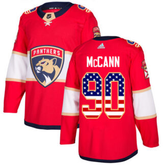 Adidas Florida Panthers #90 Jared McCann Red Home Authentic USA Flag Stitched NHL Jersey