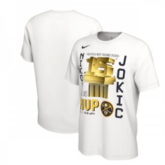 ultra‑ Men's Denver Nuggets #15 Nikola Jokic White MVP Name & Number T-Shirt ‑uniform