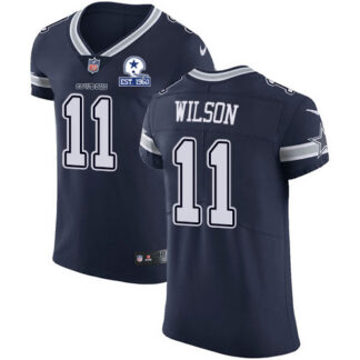 Nike Dallas Cowboys #11 Cedrick Wilson Navy Blue Team Color Men’s Stitched With Established In 1960 Patch NFL Vapor...