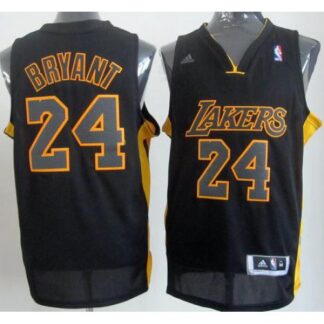 Los Angeles Lakers 24 Kobe Bryant Black Revolution 30 Swingman Jerseys Black Number Cheap
