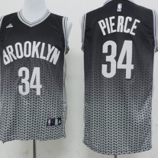 Brooklyn Nets #34 Paul Pierce Black/White Resonate Fashion Jersey