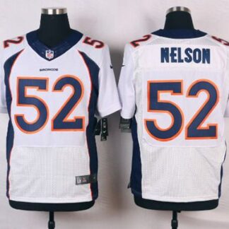 Men's Denver Broncos #52 Corey Nelson White Road NFL Nike Elite Jersey