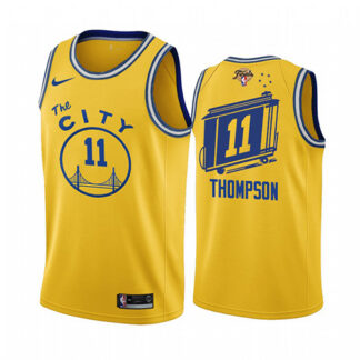 Nike Golden State Warriors #11 Klay Thompson Gold Youth 2022 NBA Finals Swingman Hardwood The City Classic Edition...