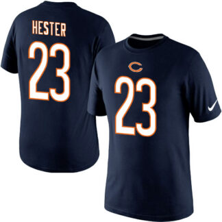 Men Nike Chicago Bears 23 Devin Hester Name x26 Number T-Shirt Blue