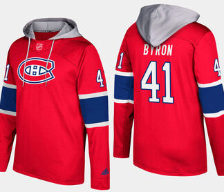 Adidas Montreal Canadiens 41 Paul Byron Name And Number Red Hoodie