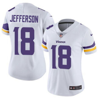 Nike Minnesota Vikings #18 Justin Jefferson White Women’s Stitched NFL Vapor Untouchable Limited Jersey