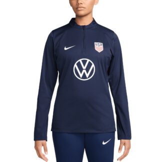 USMNT Nike Women’s 2024 Strike Drill Performance Quarter-Zip Pullover Top – Navy