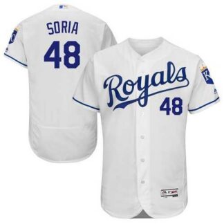 Kansas City Royals #48 Joakim Soria White Flexbase Stitched Jersey DingZhi