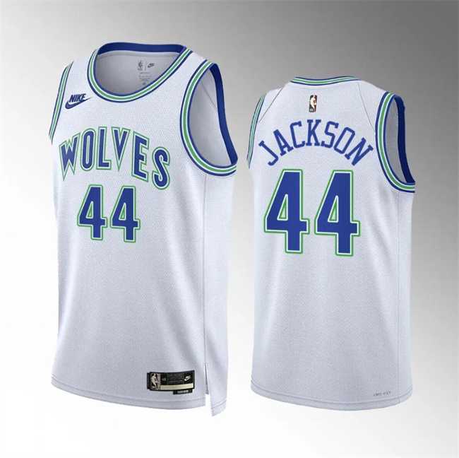 Men's Minnesota Timberwolves #44 Justin Jackson White 2023-24 Classic Edition Stitched Jersey Dzhi