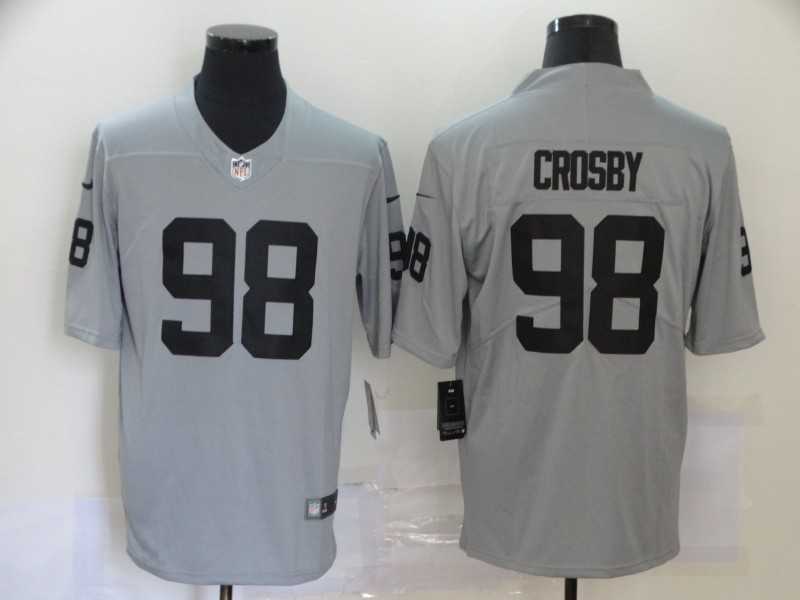 Nike Raiders 98 Maxx Crosby Gray Inverted Legend Limited Jersey