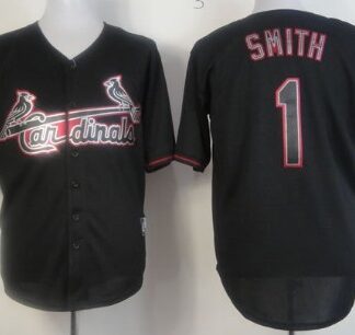 St. Louis Cardinals #1 Ozzie Smith Black Fashion Jersey