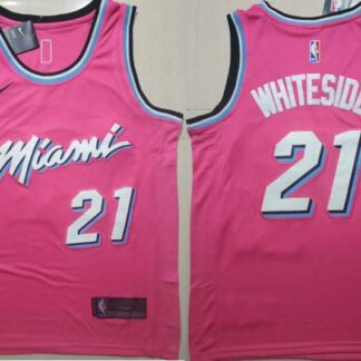 Heat 21 Hassan Whiteside Pink 2018-19 Earned Edition Nike Swingman Jersey