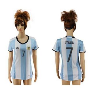 Women’s Argentina #7 Dybala Home Soccer Country Jersey