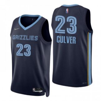 Nike Memphis Grizzlies #23 Jarrett Culver Navy Men’s 2021-22 NBA 75th Anniversary Diamond Swingman Jersey – Icon Ed...