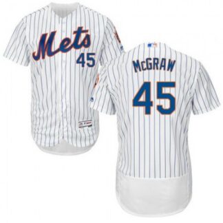 Mets #45 Tug McGraw White(Blue Strip) Flexbase Authentic Collection Stitched MLB Jersey