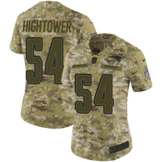 Nike New England Patriots #54 Dont’a Hightower Camo Women’s Stitched NFL Limited 2018 Salute to Service Jersey
