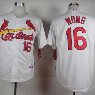 St. Louis Cardinals #16 Kolten Wong White Cool Base Jerseys