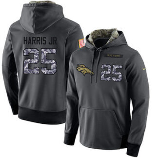 NFL Men's Nike Denver Broncos #25 Chris Harris Jr Stitched Black Anthracite Salute to Service Player Performance Ho...