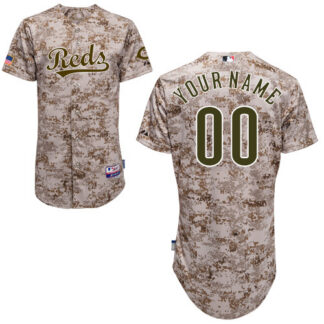 Customized Cincinnati Reds Baseball Jersey-Women's Stitched Camo Cool Base MLB Jersey