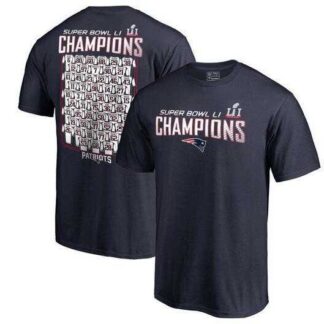 Men's New England Patriots Pro Line by Fanatics Branded Big x26 Tall Super Bowl LI Champions Roster T-Shirt - Navy...