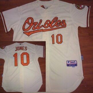 Baltimore Orioles #10 Adam Jones Cream Jerseys