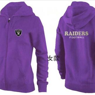Womens Oakland Raiders Team Logo 2015 Full Zip Hoodie-48