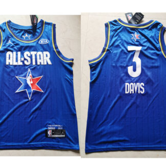Men's Los Angeles Lakers #3 Anthony Davis Blue Jordan Brand 2020 All-Star Game Swingman Stitched NBA Jersey