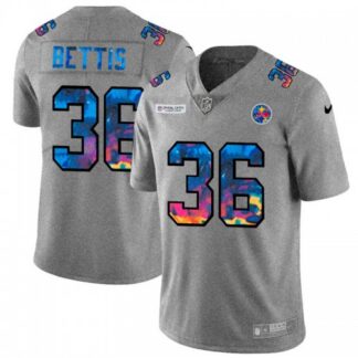 Pittsburgh Steelers #36 Jerome Bettis Men’s Nike Multi-Color 2020 NFL Crucial Catch NFL Jersey Greyheather