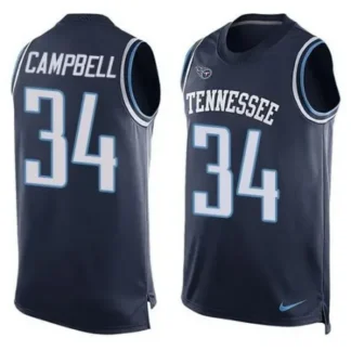 Titans #34 Earl Campbell Navy Blue Alternate Men's Stitched NFL Limited Tank Top Jersey