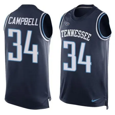 Titans #34 Earl Campbell Navy Blue Alternate Men's Stitched NFL Limited Tank Top Jersey