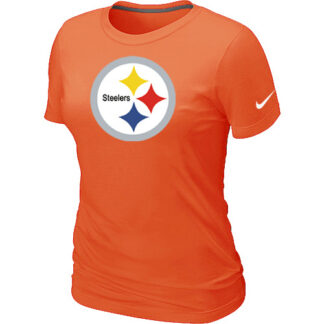 Pittsburgh Steelers Orange Women's Logo T-Shirt