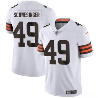Men's Cleveland Browns #49 Carson Schwesinger White 2025 Vapor Limited Football Stitched Jersey