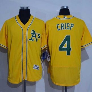 Oakland Athletics #4 Coco Crisp Yellow 2016 Flexbase Collection Stitched Baseball Jersey